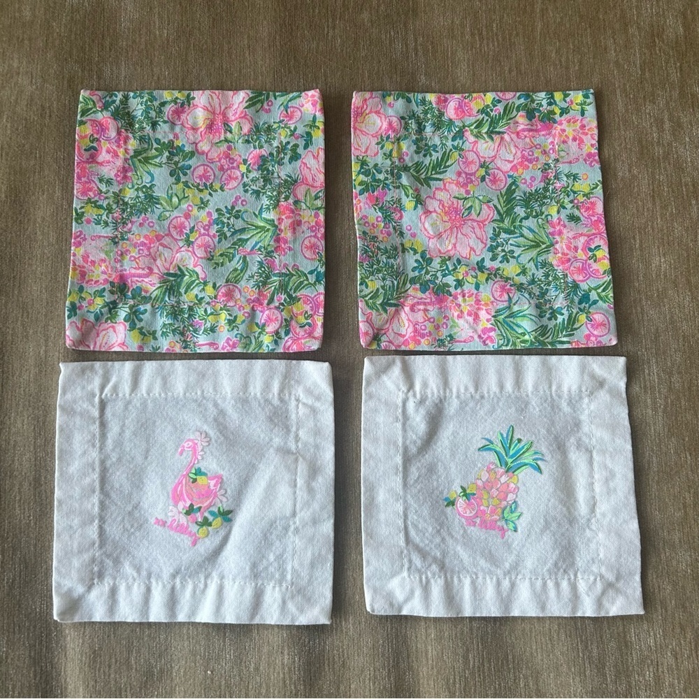 Lilly Pulitzer Fruity  Flamingo Cocktail Napkins Set of 4